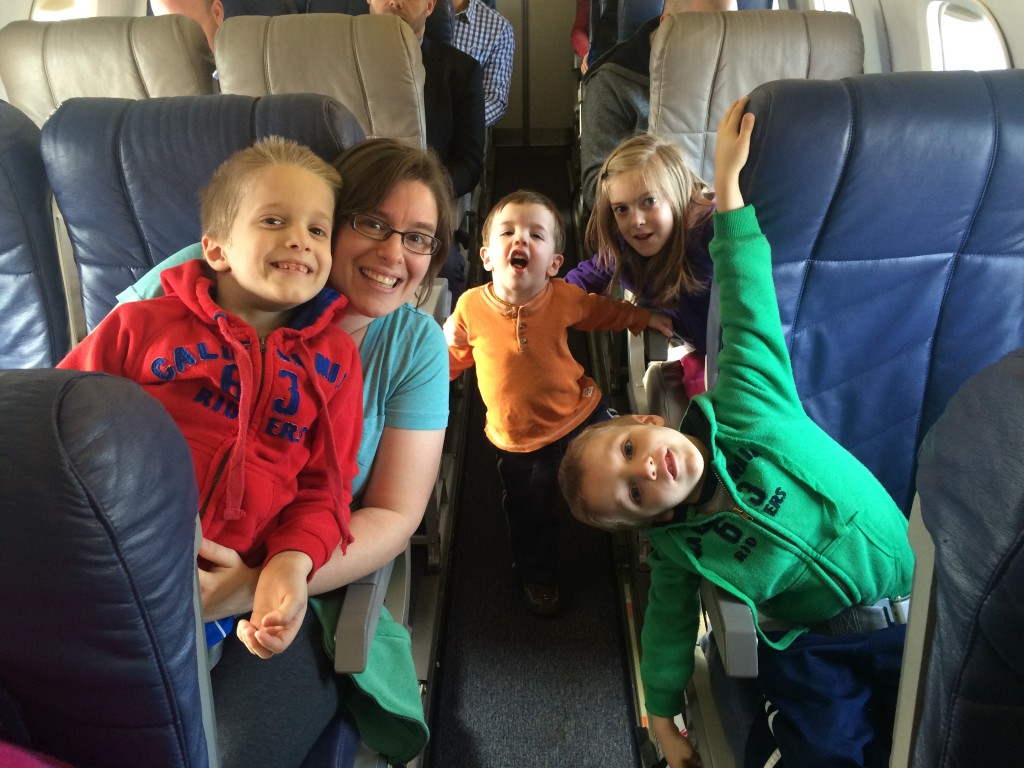 Kortman family on airplane