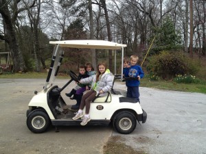 We raced golf carts.